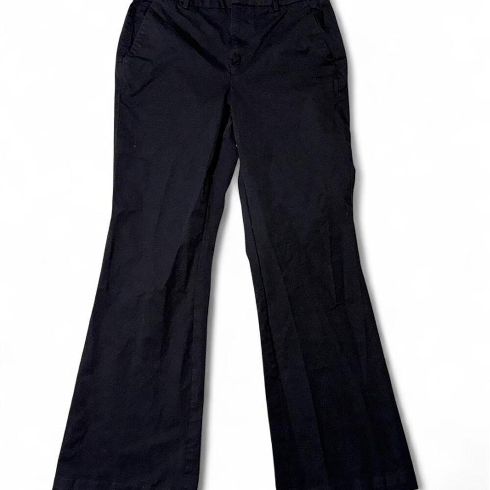 Everlane Bi-Stretch Flare Pant Black Minimalist Trousers Size 8